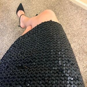 Vintage Laurèl Paris made in France Matte Black Sequin Skirt size 36 🖤💃🏻